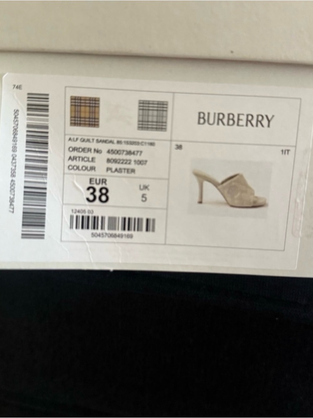 Burberry Plaster Quilted Open-Toe Stiletto Mules - Picture 4 of 7